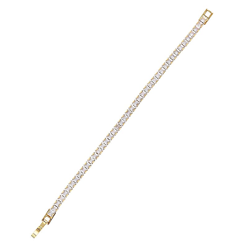 Simulated Diamond Tennis Bracelet in Goldtone (7.25 In) 27.70 ctw