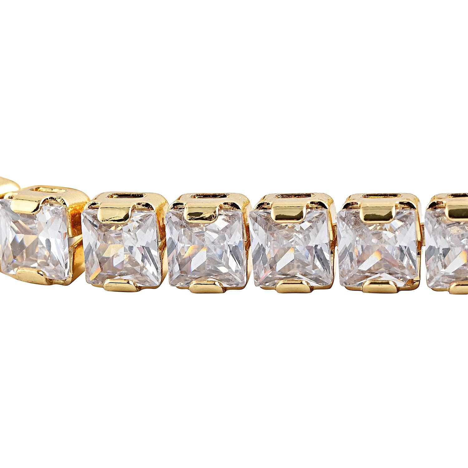 Simulated Diamond Tennis Bracelet in Goldtone (7.25 In) 27.70 ctw