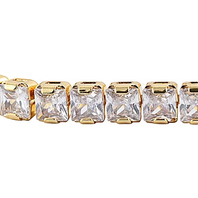 Simulated Diamond Tennis Bracelet in Goldtone (7.25 In) 27.70 ctw