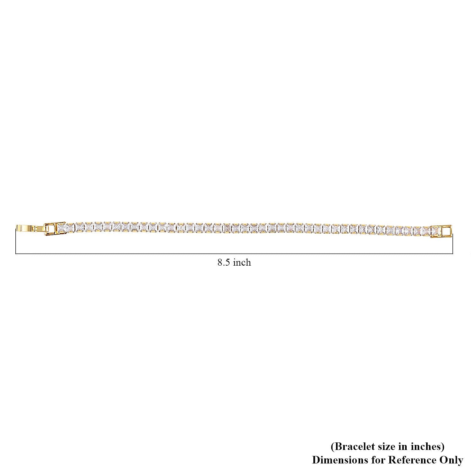 Simulated Diamond Tennis Bracelet in Goldtone (7.25 In) 27.70 ctw