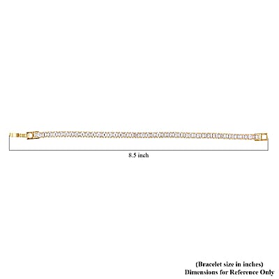 Simulated Diamond Tennis Bracelet in Goldtone (7.25 In) 27.70 ctw
