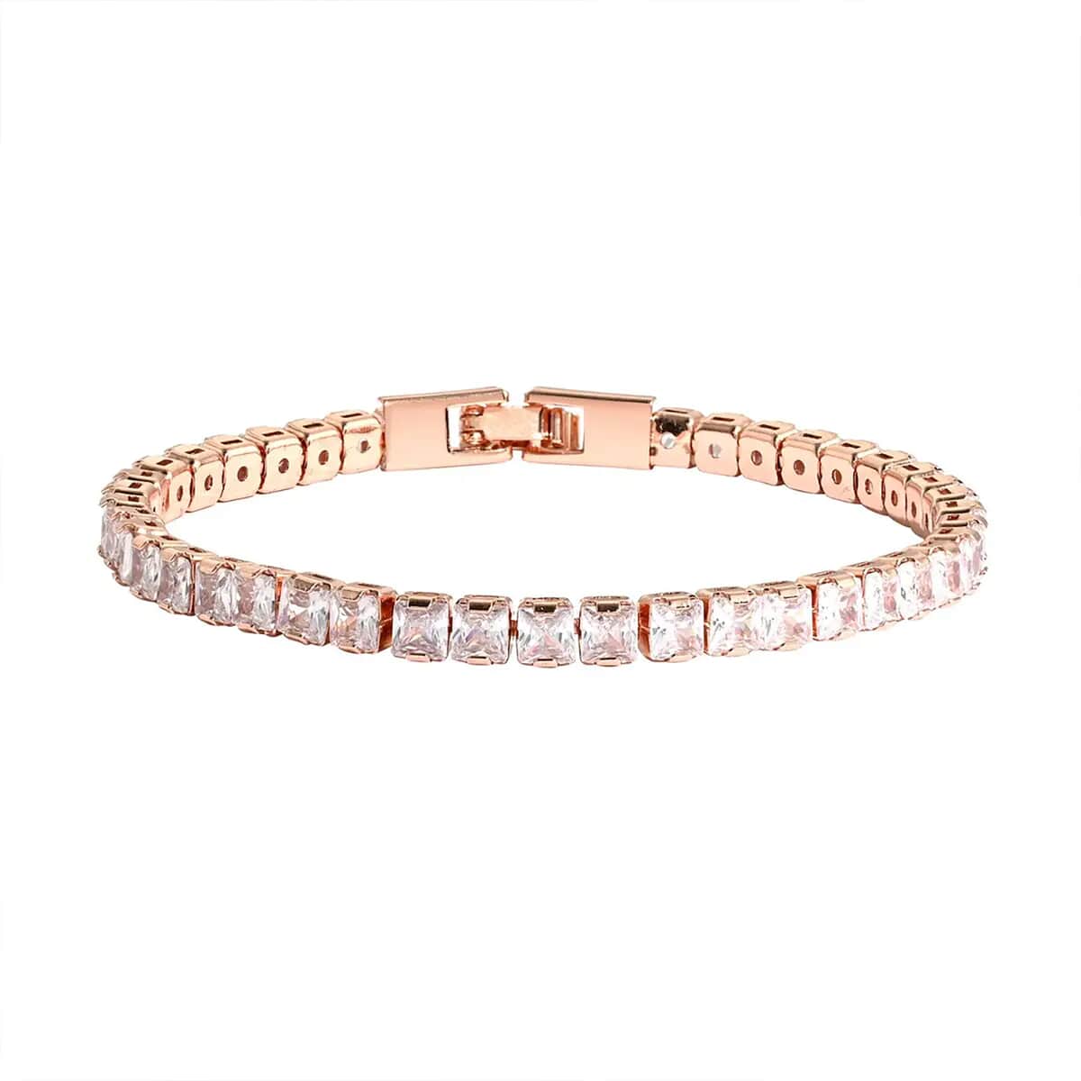 Simulated Diamond 27.70 ctw Tennis Bracelet in Rosetone (7.00 In) image number 0