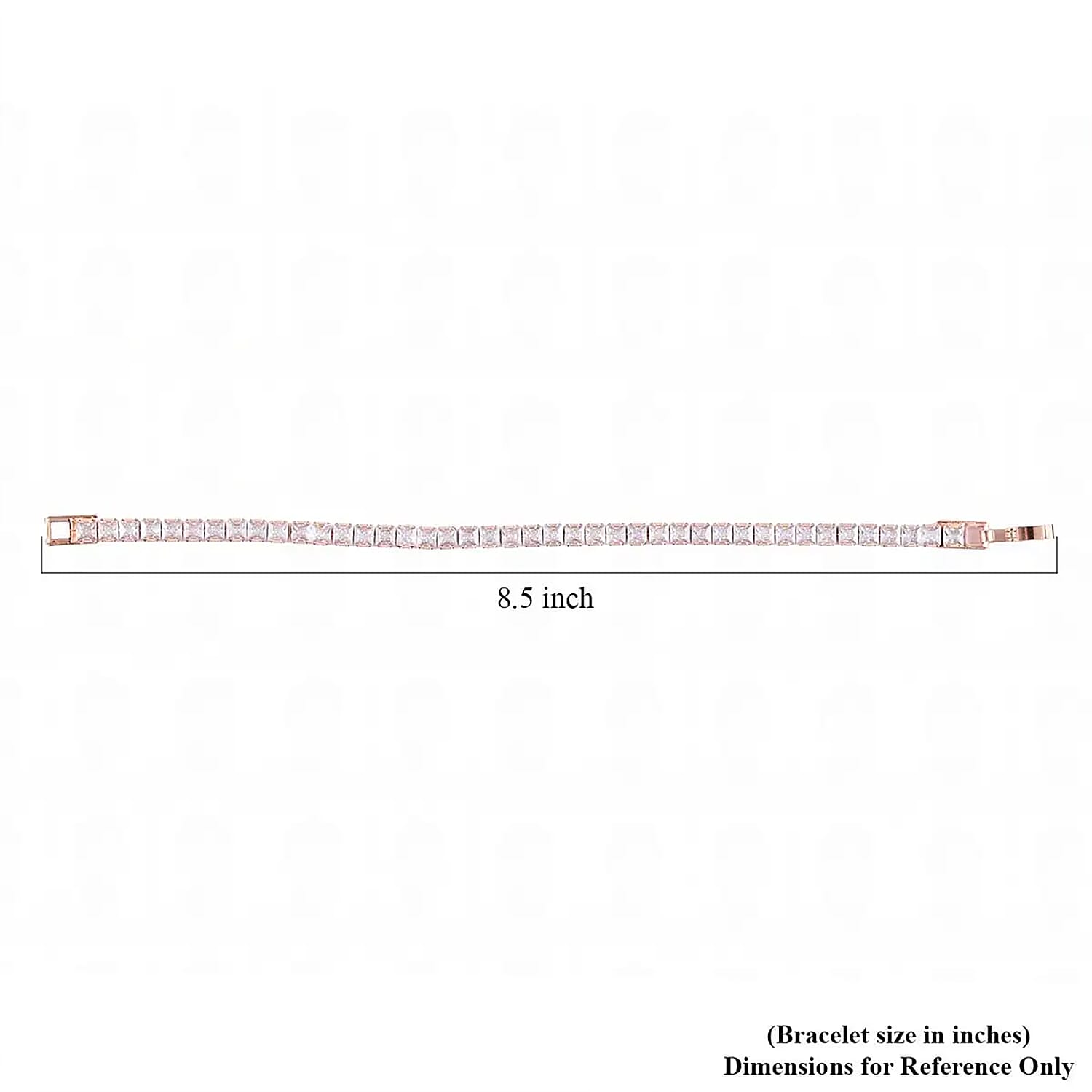 Simulated Diamond 27.70 ctw Tennis Bracelet in Rosetone (7.00 In)