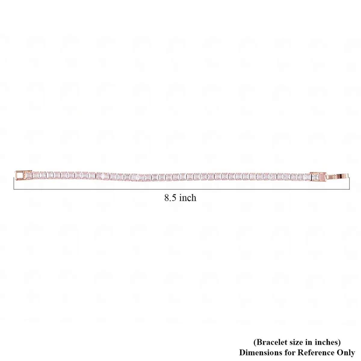 Simulated Diamond 27.70 ctw Tennis Bracelet in Rosetone (7.00 In) image number 6