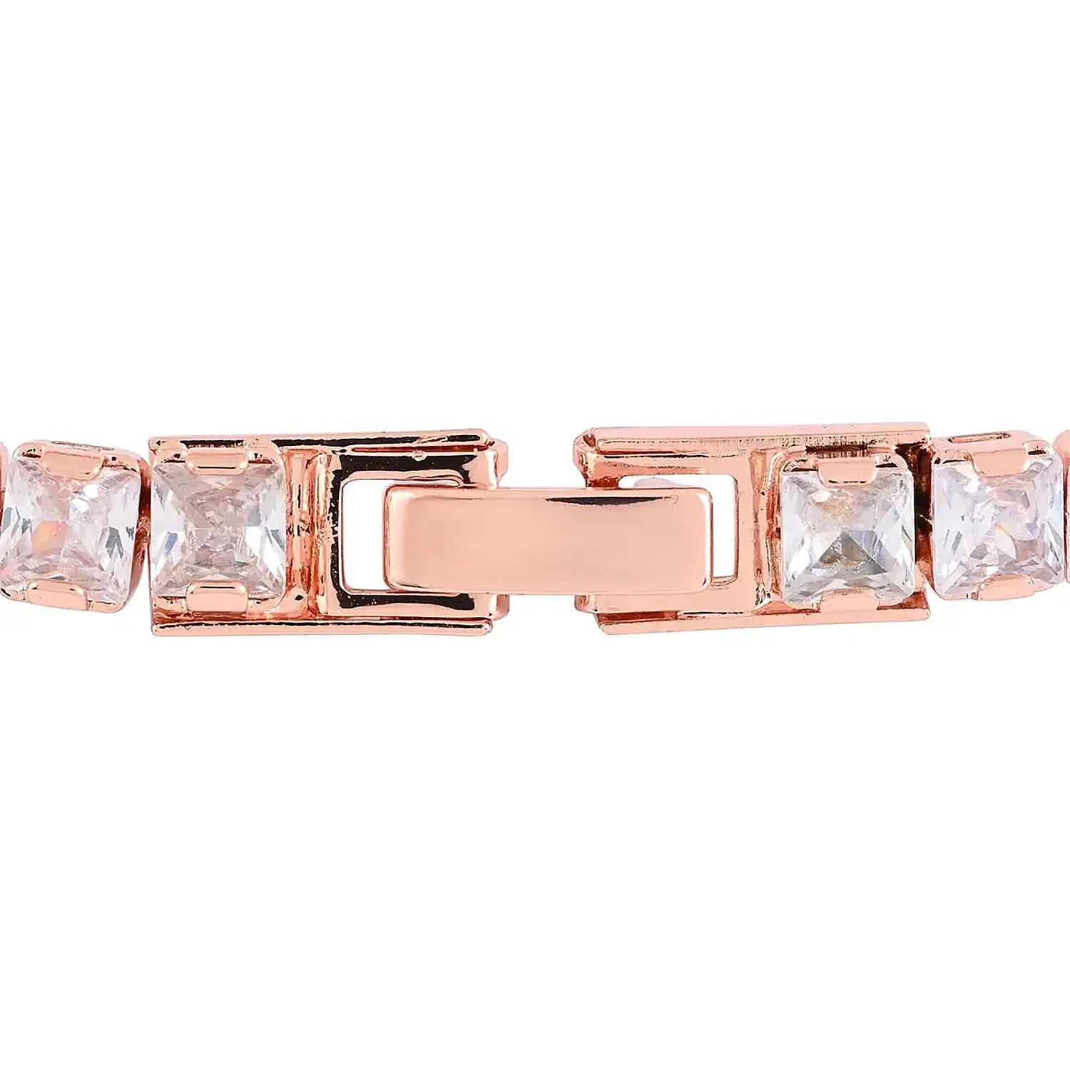 Simulated Diamond 27.70 ctw Tennis Bracelet in Rosetone (7.00 In)