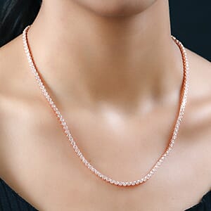 D'Joy Pink Diamond Necklace, Natural Pink Diamond Tennis Necklace, 20-inches Necklace, Matinee Length Necklace, Sterling Silver Necklace, Line Necklace, Uncut Diamond Necklace 2.00 ctw