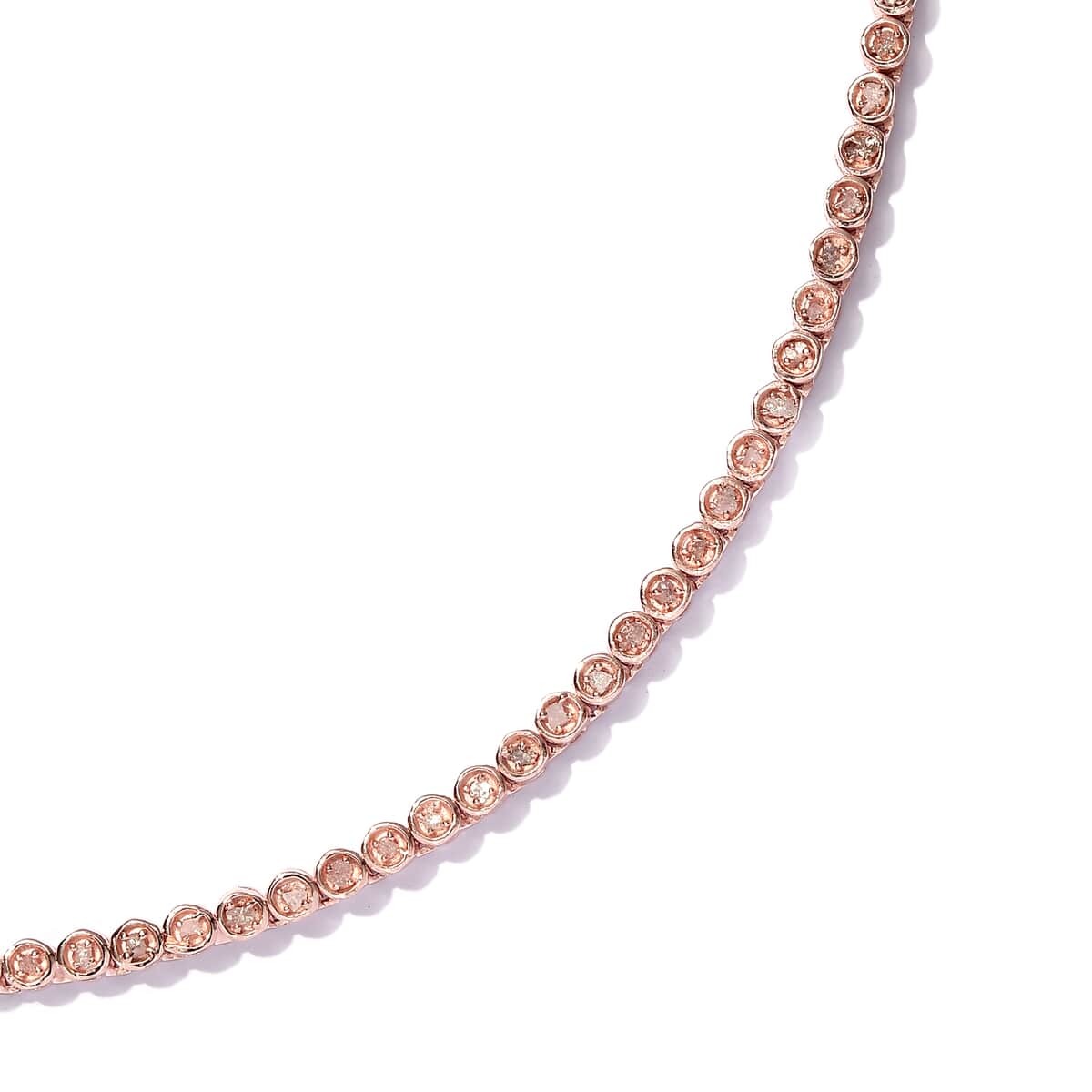 Pink Diamond Necklace, Natural Pink Diamond Tennis Necklace, 20-inches Necklace, Matinee Length Necklace, Sterling Silver Necklace, Line Necklace, Uncut Diamond Necklace 2.00 ctw image number 3