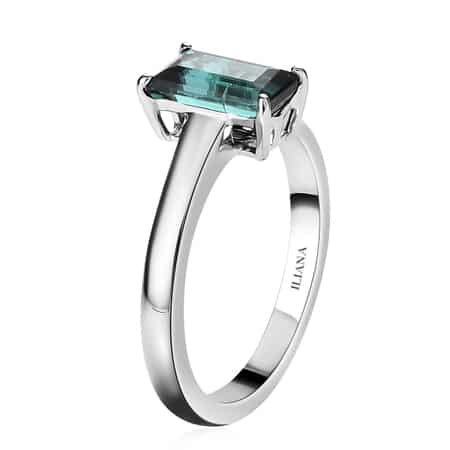 ILIANA 18K White Gold AAA Monte Belo Indicolite Solitaire Ring (Size 7.0) 4.10 Grams 6.50 ctw image number 3