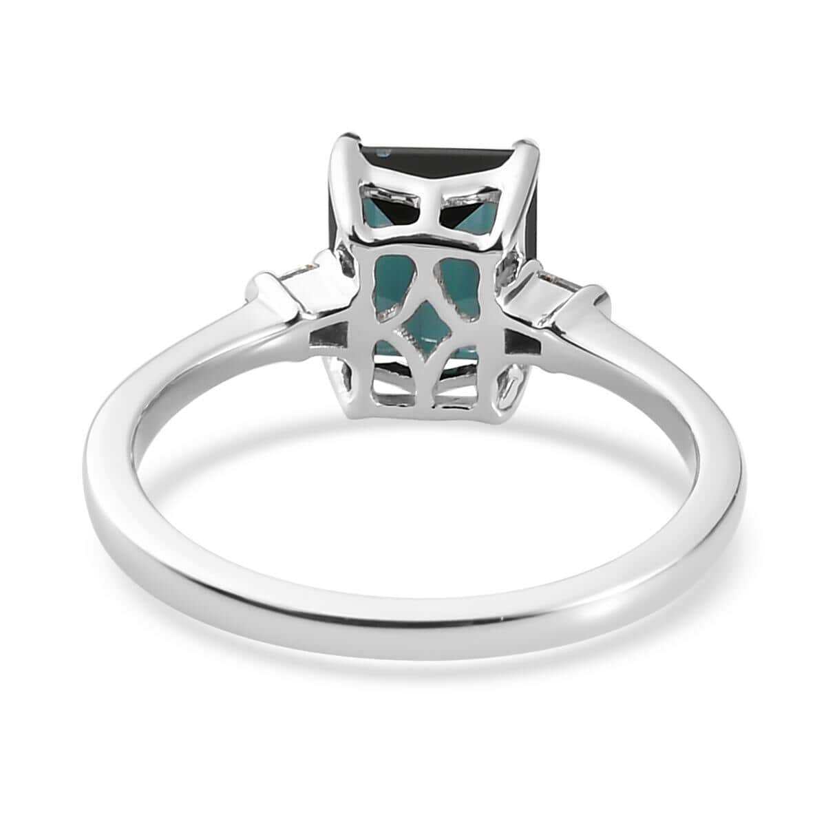 ILIANA 18K White Gold AAA Monte Belo Indicolite and G-H SI Diamond Accent Ring (Size 7.0) 3 Grams 2.25 ctw image number 4