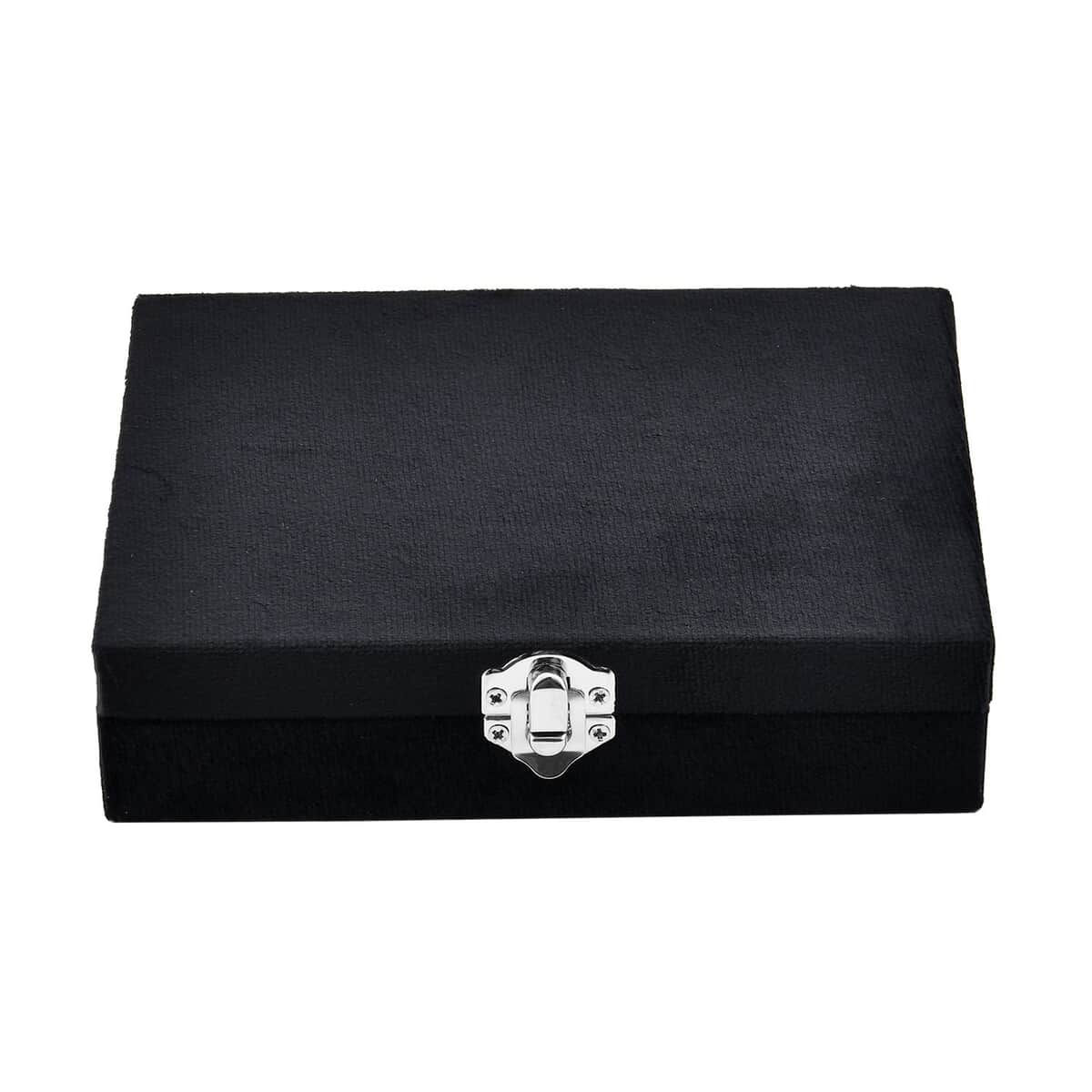 Black Velvet Jewelry Box with 6pcs Manicure Set (6.5"x4.7"x1.8") image number 2