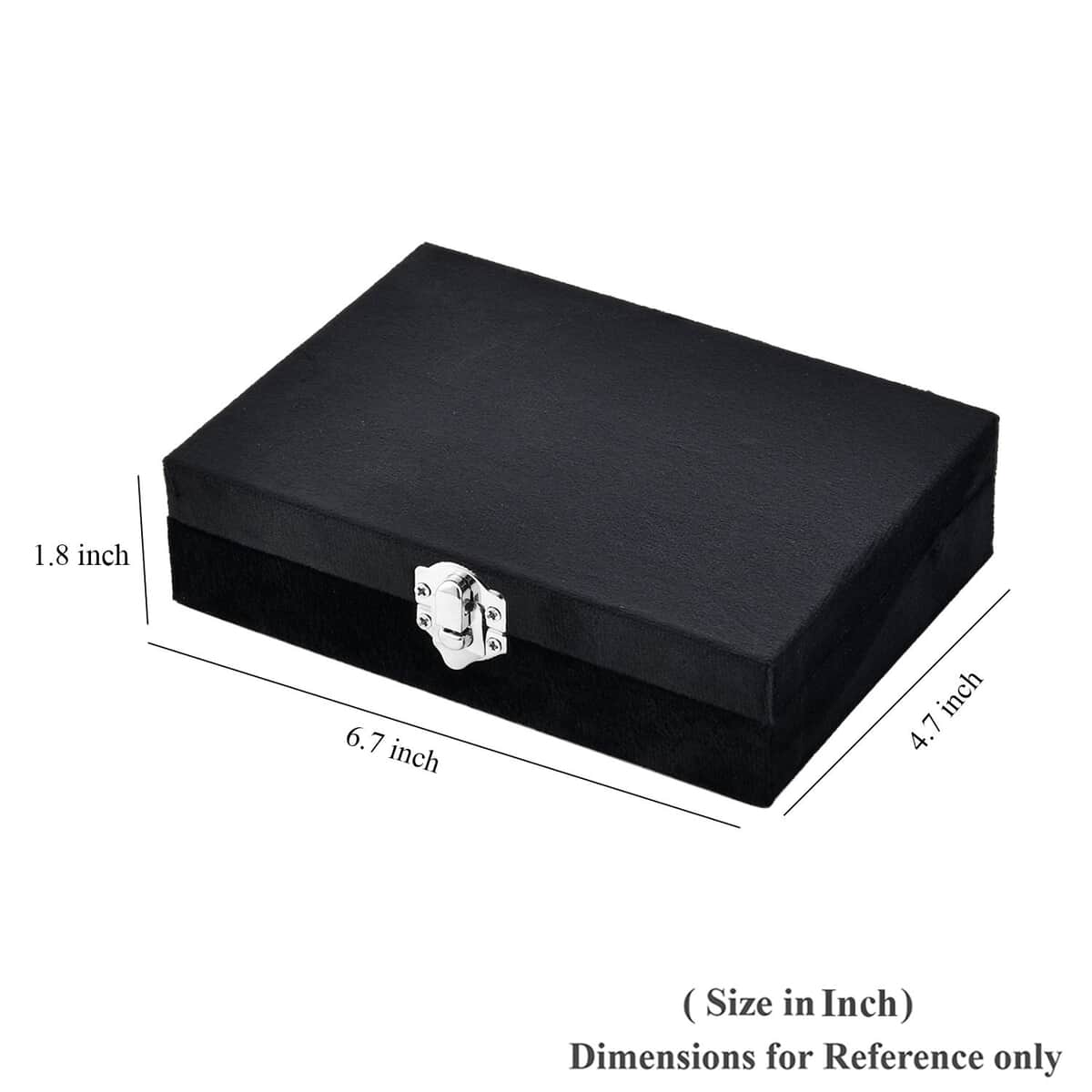 Black Velvet Jewelry Box with 6pcs Manicure Set (6.5"x4.7"x1.8") image number 6