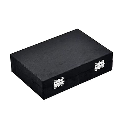 Black Velvet Jewelry Box with 6pcs Manicure Set