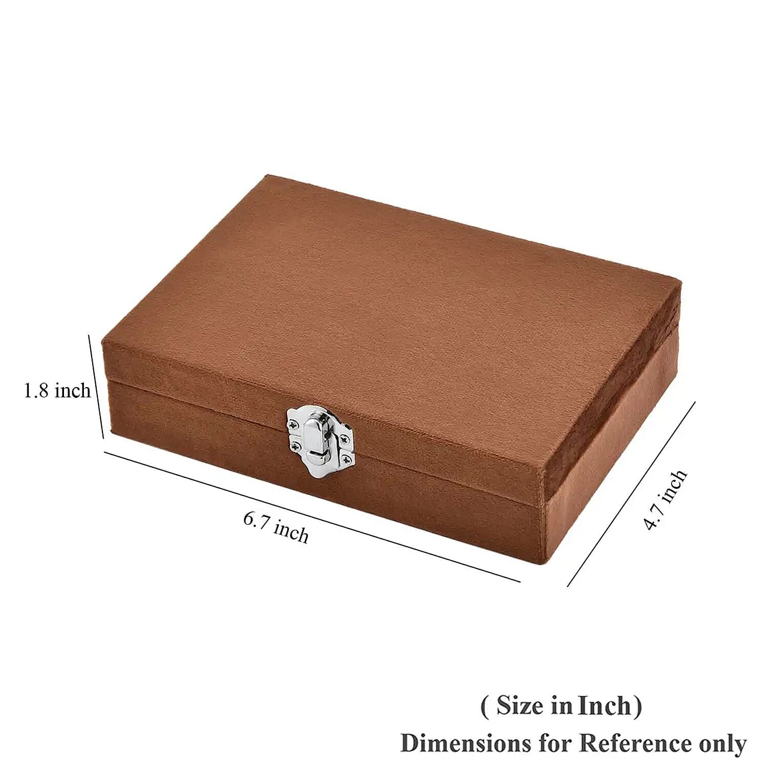 Brown Velvet Jewelry Box with 6pcs Manicure Set