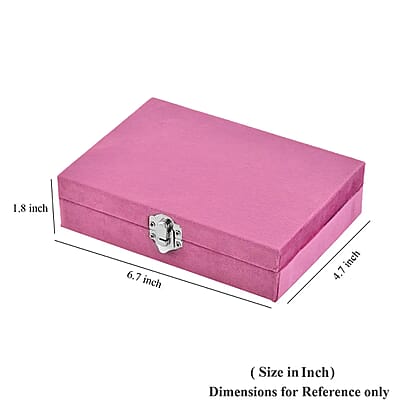 Pink Velvet Jewelry Box with 6pcs Manicure Set