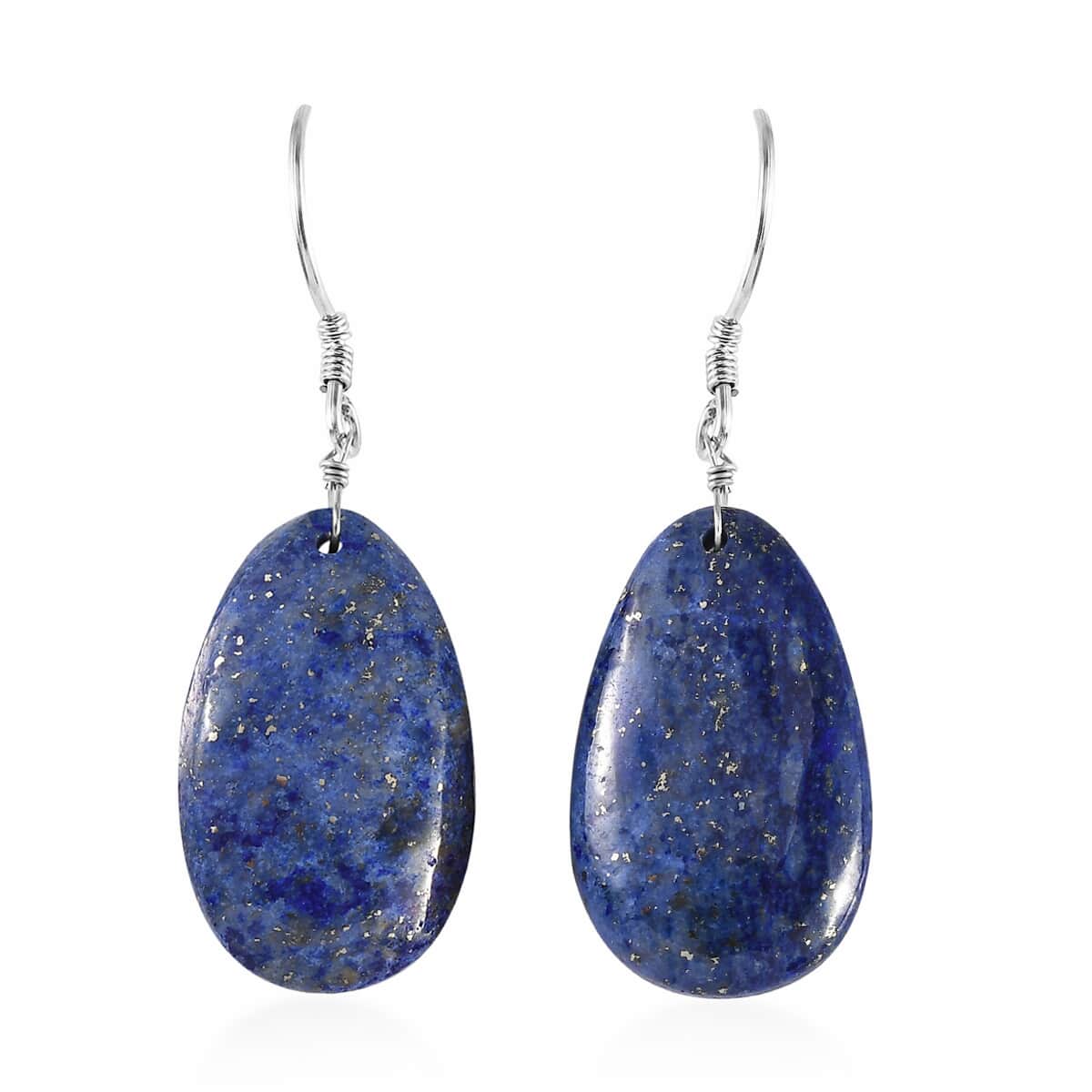 Lapis Lazuli Earrings in Rhodium Over Sterling Silver 40.25 ctw image number 0