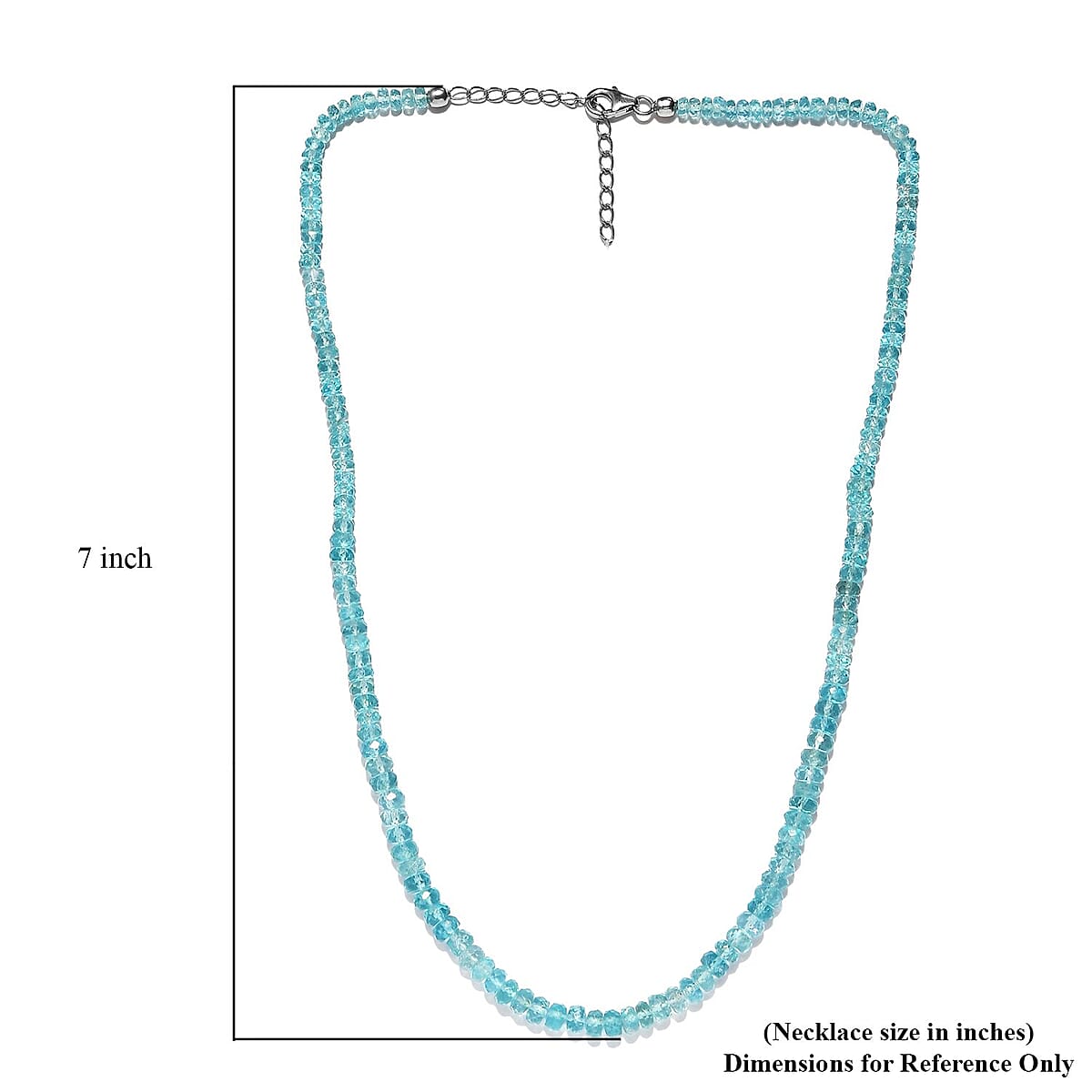Madagascar Paraiba Apatite Beaded Necklace in Rhodium Over Sterling Silver 18 Inches 90.00 ctw image number 5