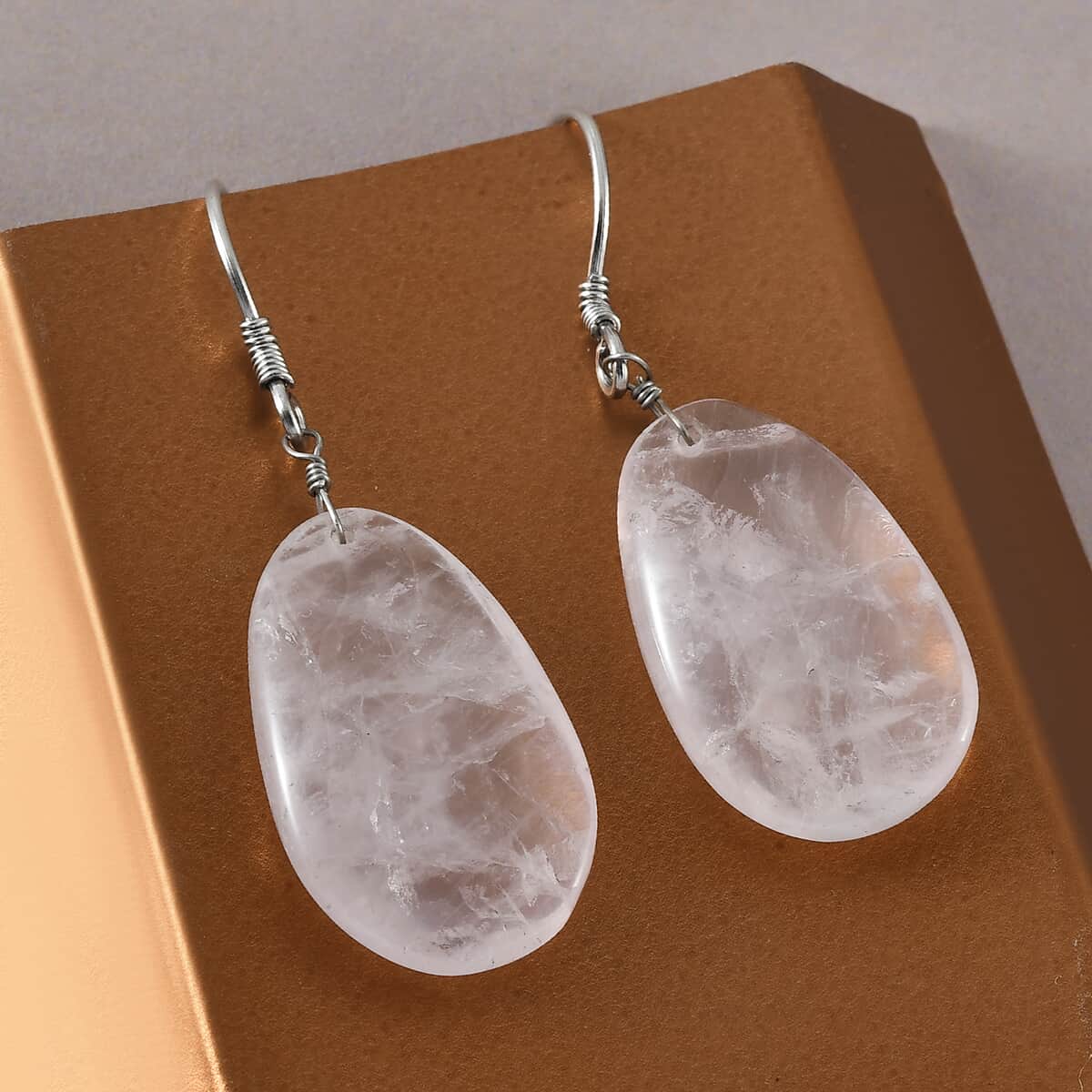 Galilea Rose Quartz Earrings in Rhodium Over Sterling Silver 41.15 ctw image number 1