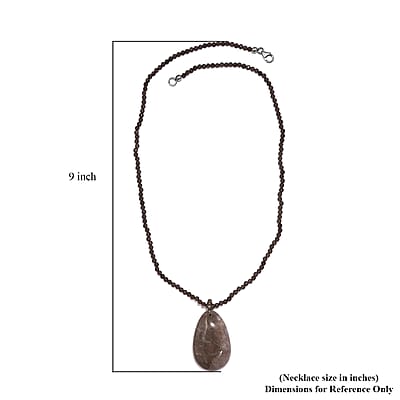 Brazilian Smoky Quartz Pendant with Beaded Necklace 20 Inches in Rhodium Over Sterling Silver 98.60 ctw