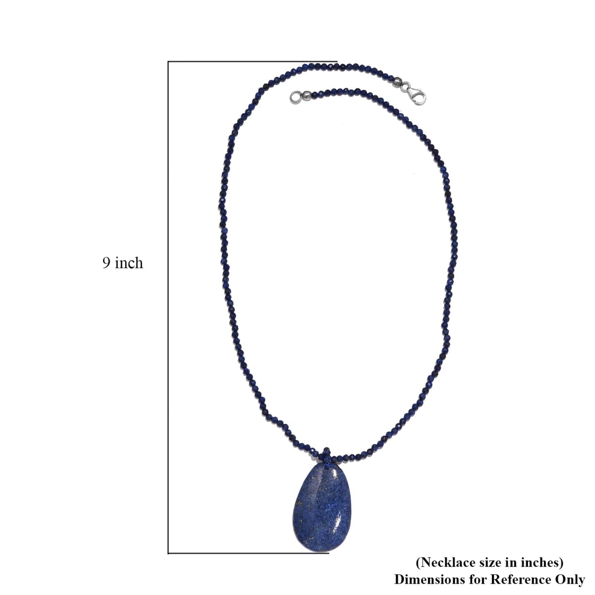 Lapis Lazuli Pendant with Beaded Necklace 20 Inches in Rhodium Over Sterling Silver 93.10 ctw image number 5