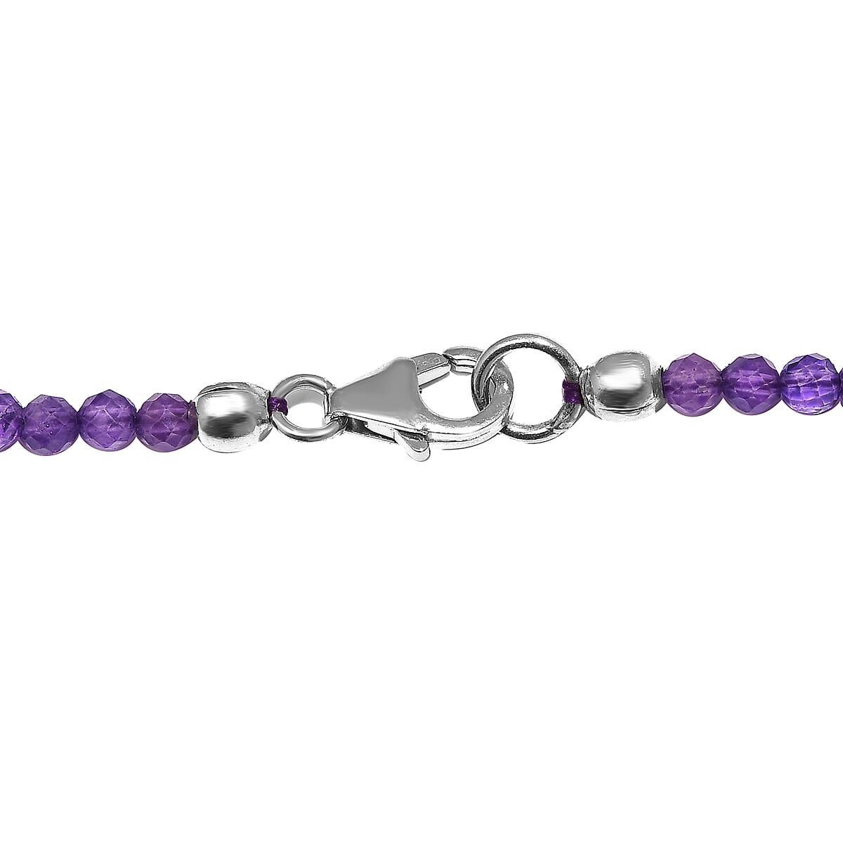 Amethyst Pendant with Beaded Necklace 20 Inches in Rhodium Over Sterling Silver 93.10 ctw image number 4