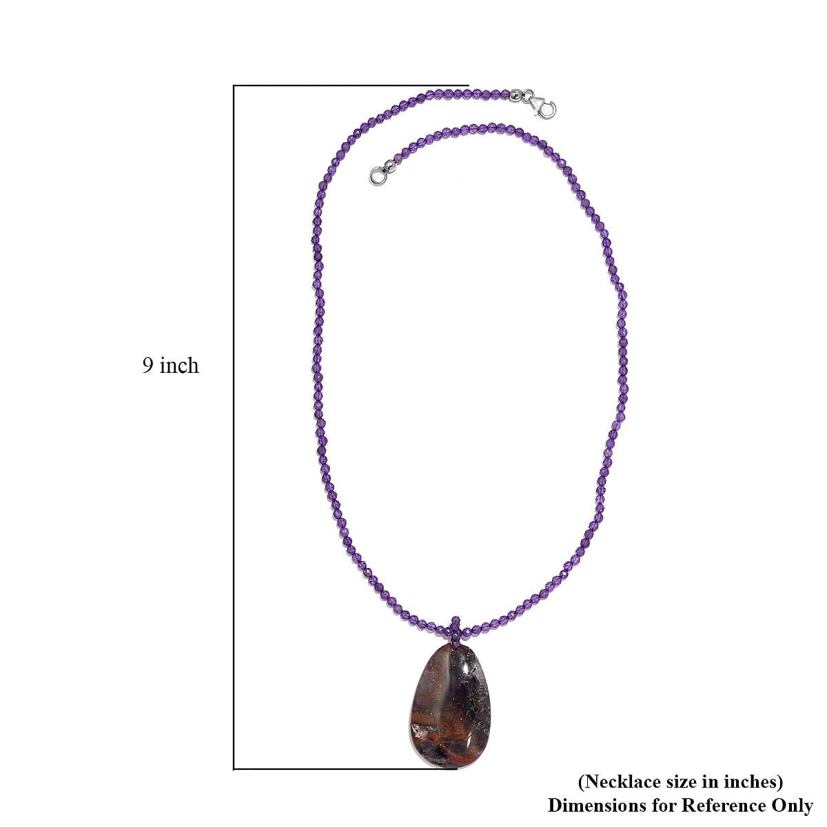 Amethyst Pendant with Beaded Necklace 20 Inches in Rhodium Over Sterling Silver 93.10 ctw image number 5