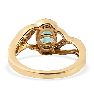 Grandidierite and Multi Gemstone 1.43 ctw Ring in 14K Yellow Gold Over Sterling Silver (Size 5.5)