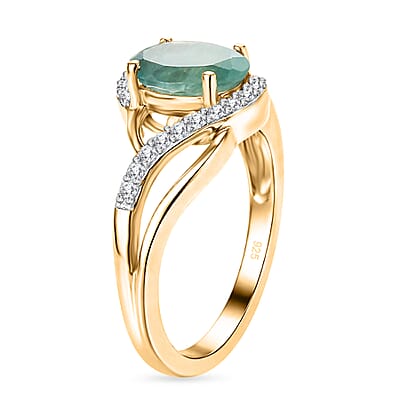 Grandidierite and Zircon 1.50 ctw Ring in 14K YG Over Sterling Silver (Size 10.0)