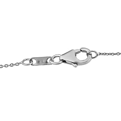 Connemara Marble Ireland 3 Leaf Clover Necklace 18 Inches in Platinum Over Sterling Silver 21.65 ctw
