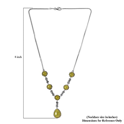 Connemara Marble Ireland 3 Leaf Clover Necklace 18 Inches in Platinum Over Sterling Silver 21.65 ctw