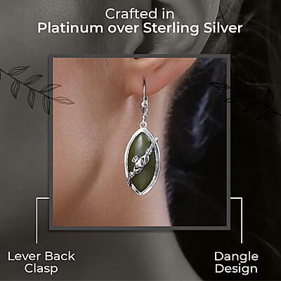 Connemara Marble 19.75 ctw Earrings, Claddagh Earrings, Dangle Earrings, Sterling Silver Earrings, Lever Back Earrings