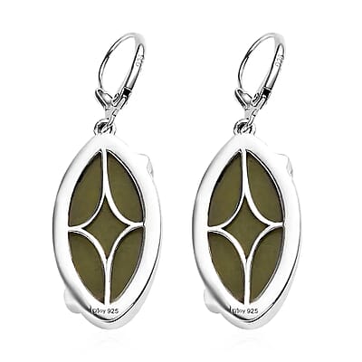 Connemara Marble 19.75 ctw Earrings, Claddagh Earrings, Dangle Earrings, Sterling Silver Earrings, Lever Back Earrings