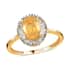 Madagascar Yellow Sapphire and Diamond Halo Ring in Vermeil Yellow Gold Over Sterling Silver (Size 10.0) 1.85 ctw image number 0