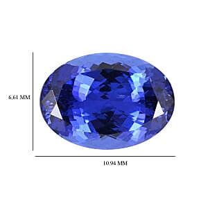 Certified 11.00 ctw Oval Tanzanite Loose Gemstone &ndash;  AAAA Grade, Free Size