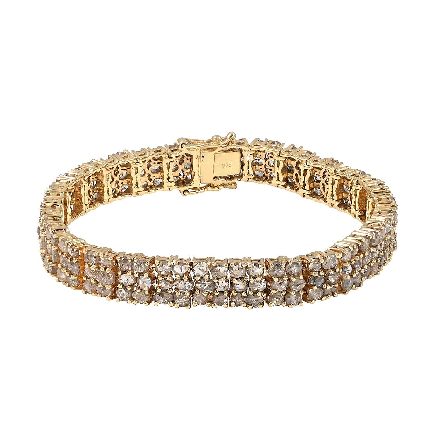 Natural Champagne Diamond Bracelet in Vermeil YG Over Sterling Silver (7.50 In) 13.00 ctw