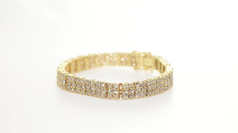 Natural Champagne Diamond Bracelet in Vermeil YG Over Sterling Silver (7.50 In) 13.00 ctw