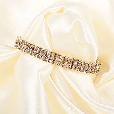 Natural Champagne Diamond Bracelet in Vermeil YG Over Sterling Silver (7.50 In) 13.00 ctw