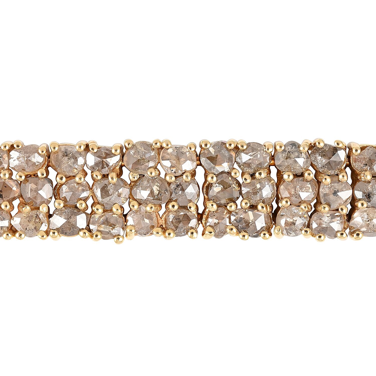 Natural Champagne Diamond Bracelet in Vermeil YG Over Sterling Silver (7.50 In) 13.00 ctw