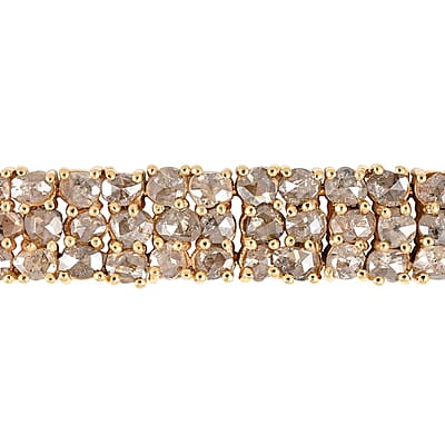 Natural Champagne Diamond Bracelet in Vermeil YG Over Sterling Silver (7.50 In) 13.00 ctw