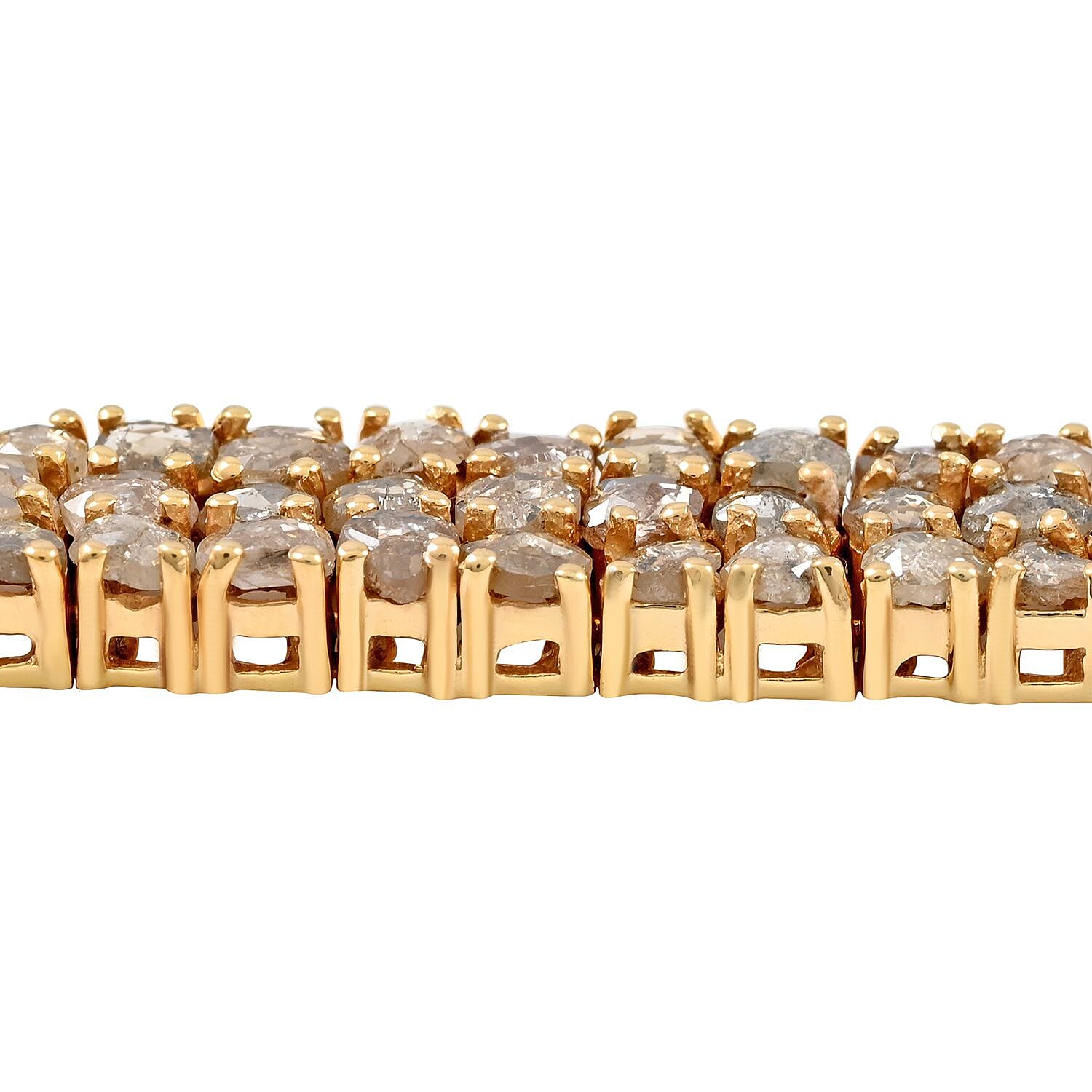 Natural Champagne Diamond Bracelet in Vermeil YG Over Sterling Silver (7.50 In) 13.00 ctw