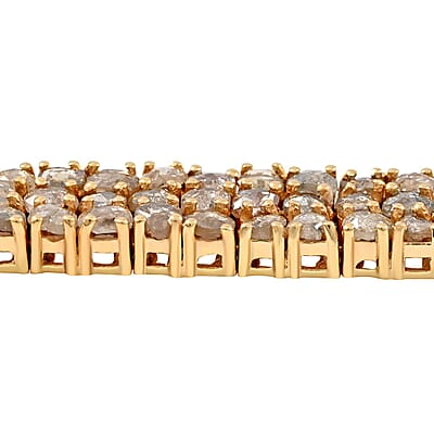 Natural Champagne Diamond Bracelet in Vermeil YG Over Sterling Silver (7.50 In) 13.00 ctw