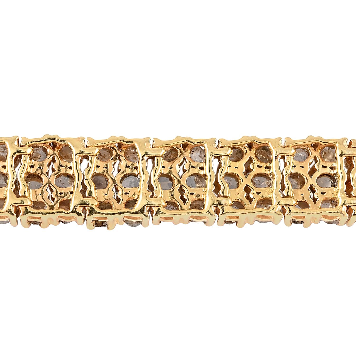 Natural Champagne Diamond Bracelet in Vermeil YG Over Sterling Silver (7.50 In) 13.00 ctw