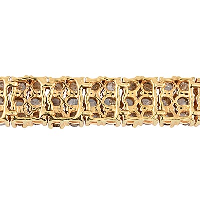 Natural Champagne Diamond Bracelet in Vermeil YG Over Sterling Silver (7.50 In) 13.00 ctw