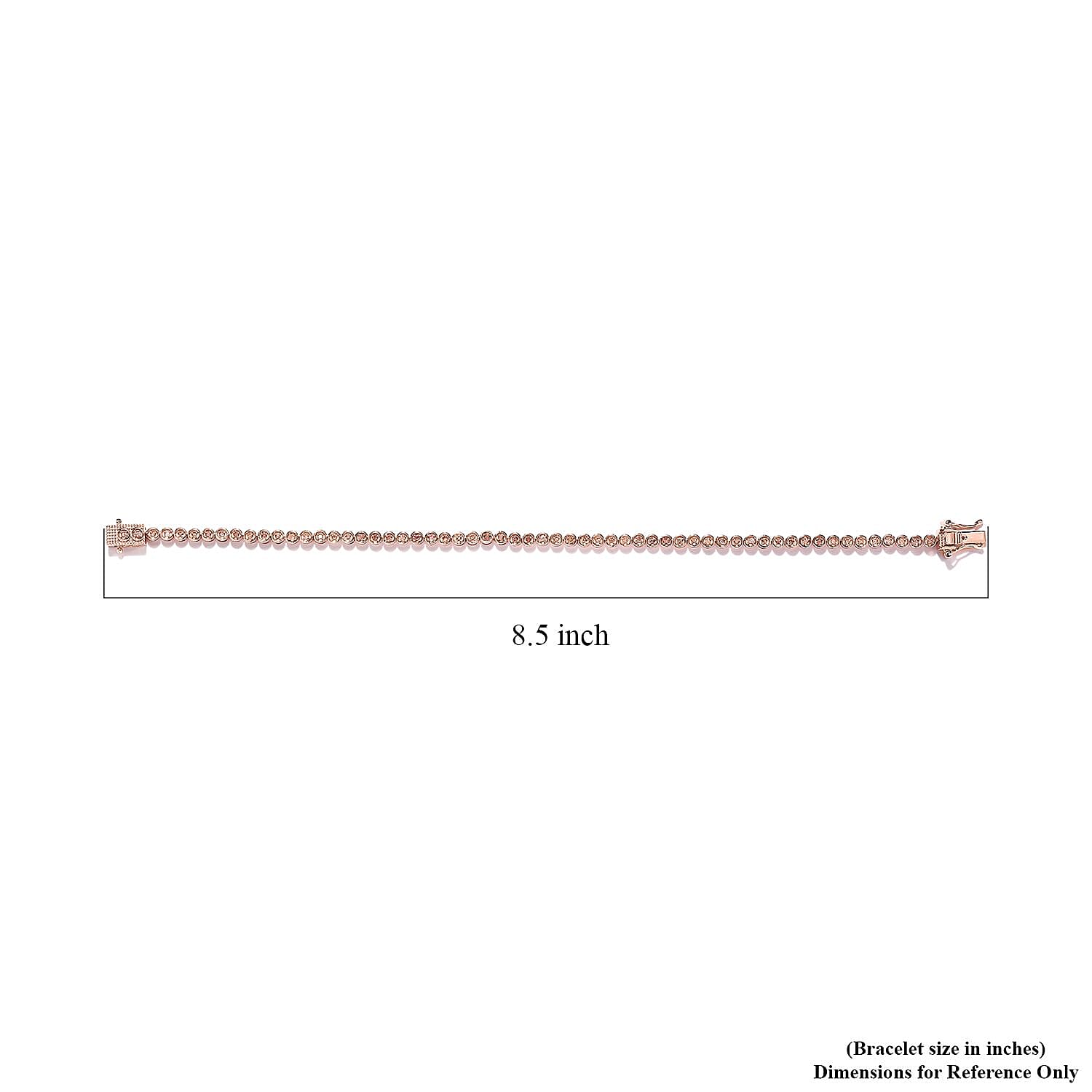 Uncut Natural Pink Diamond 0.50 ctw Tennis Bracelet, Pink Diamond Bracelet, Vermeil Rose Gold Over Sterling Silver Bracelet (8.00 In)