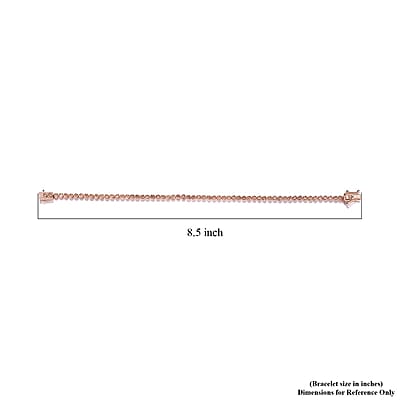 Uncut Natural Pink Diamond 0.50 ctw Tennis Bracelet, Pink Diamond Bracelet, Vermeil Rose Gold Over Sterling Silver Bracelet (8.00 In)