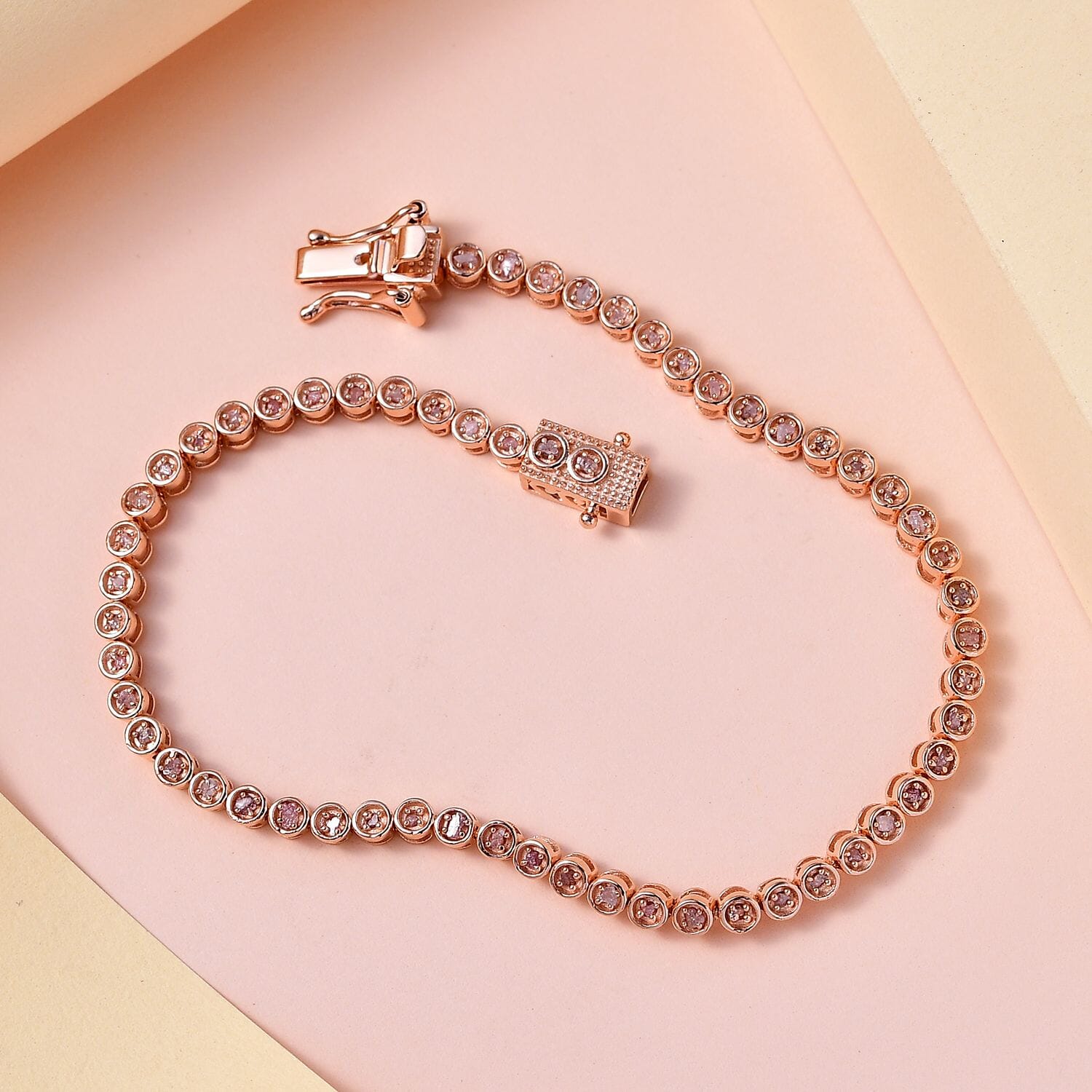 Buy Uncut Natural Pink Diamond Tennis Bracelet, Pink Diamond