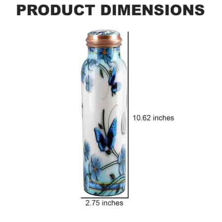 Buy Homesmart Light Blue Butterfly Printed Solid Copper Bottle with  Shungite and Copper Infuser 33.81 oz, Copper Water Bottle, Infused Bottle,  Infuser Water Bottle, Water Infuser at ShopLC.