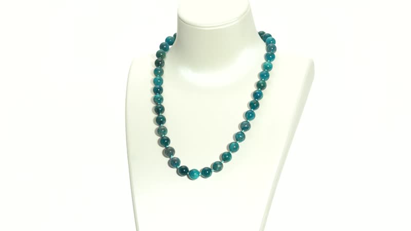 Madagascar Paraiba Apatite 9-11mm Beaded Necklace 18 Inches in Rhodium Over Sterling Silver 368.50 ctw