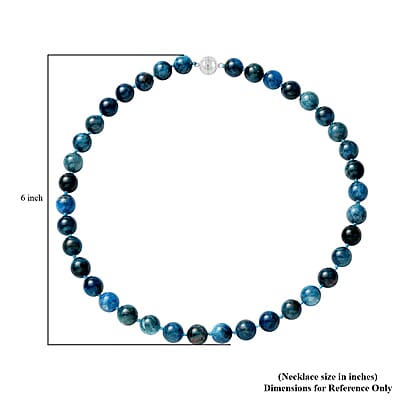 Madagascar Paraiba Apatite 9-11mm Beaded Necklace 18 Inches in Rhodium Over Sterling Silver 368.50 ctw