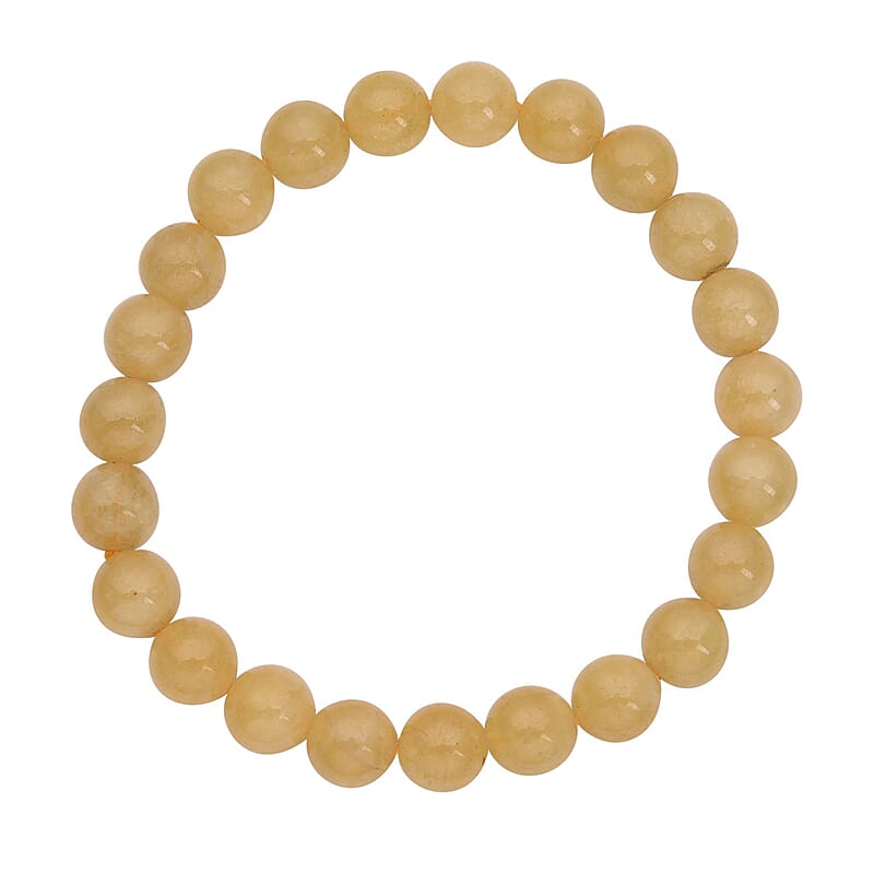 Yellow Beryl Beaded Stretch Bracelet 90.50 ctw