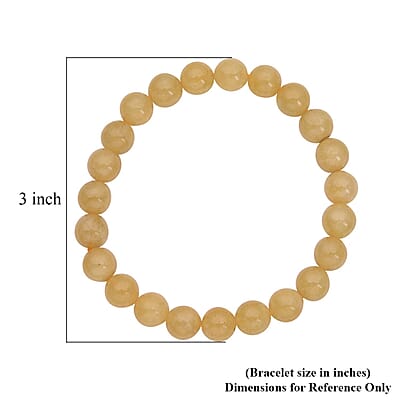 Yellow Beryl Beaded Stretch Bracelet 90.50 ctw